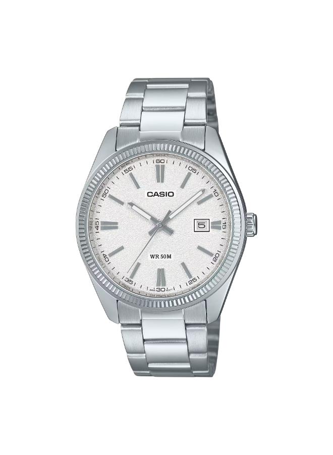 كاسيو ساعة يد رجالية من الستانلس ستيل بعقارب -- - . مم