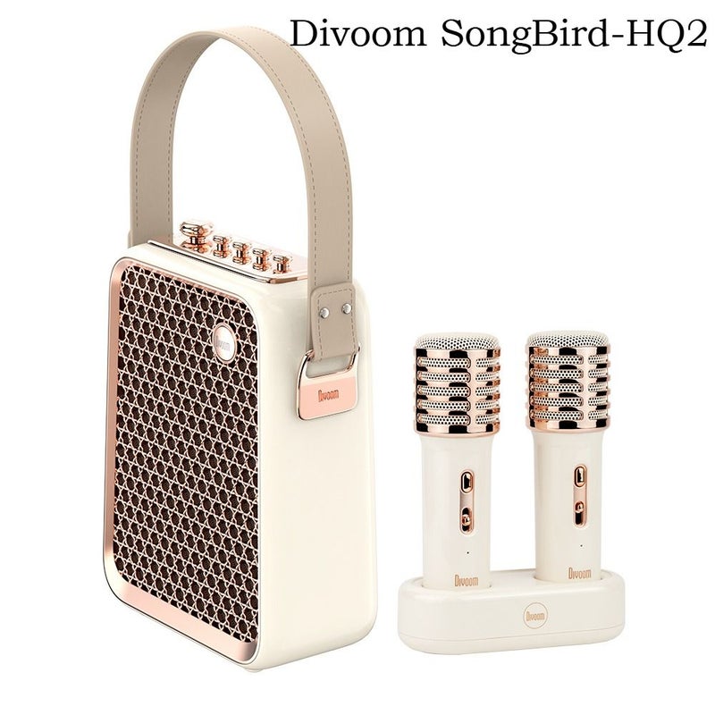 Divoom SongBird-HQ2 50W Karaoke Bluetooth Speaker with Dual Microphones, White - Image 1
