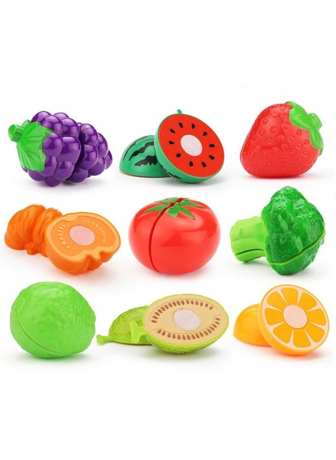 VIO Kids Food Cutting Toy Set Educational Kitchen Role Play Toys for Toddlers Kids Includes Cutting Board Knife Sliceable Fruits Vegetables Perfect Gift for Aspiring Young Chefs Pretend Play  - Image 2