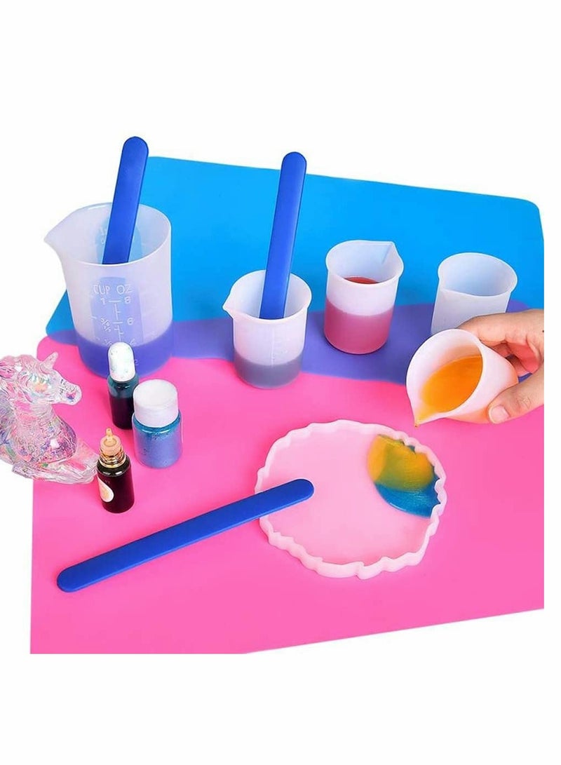 KASTWAVE Epoxy Resin Silicone Measuring Cup Set, Resin Mixing Cup, 4 Mixing Cups, 1 Silicone Cup, 2 Silicone Sticks, Suitable For Epoxy Molds And Acrylic Paint Casting Accessories - Image 5
