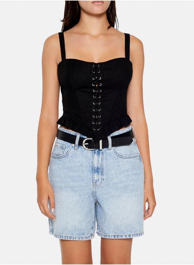 FOREVER 21 - Lace-Up Bustier Tank Top - Image 1