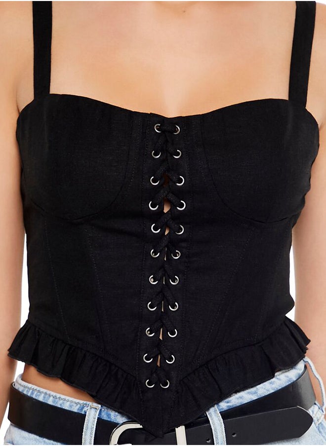 FOREVER 21 - Lace-Up Bustier Tank Top - Image 1