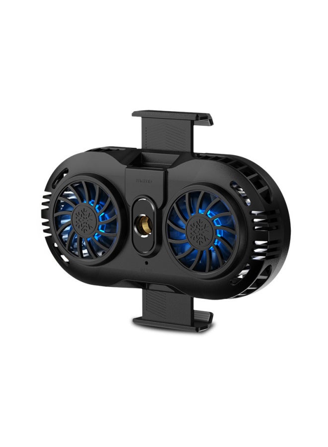 إسكدنيا AH102 مشعاع الهاتف المحمول X2 تبريد مزدوج لأشباه الموصلات مبرد الهاتف المحمول جولة يدوية تبريد سريع مباشر اللون: أسود - Image 1