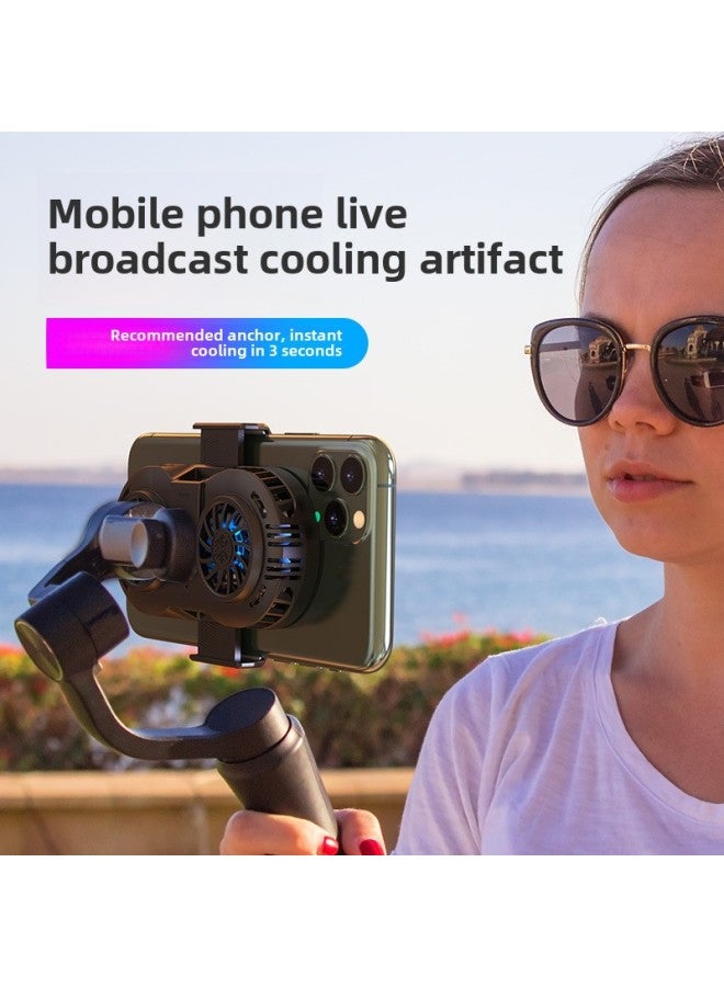 إسكدنيا AH102 مشعاع الهاتف المحمول X2 تبريد مزدوج لأشباه الموصلات مبرد الهاتف المحمول جولة يدوية تبريد سريع مباشر اللون: أسود - Image 3