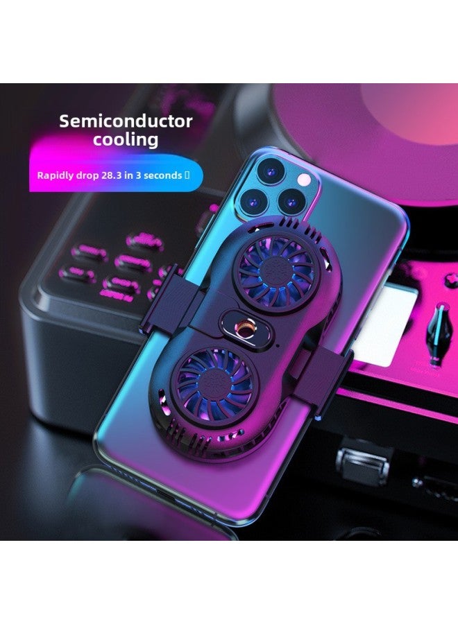 إسكدنيا AH102 مشعاع الهاتف المحمول X2 تبريد مزدوج لأشباه الموصلات مبرد الهاتف المحمول جولة يدوية تبريد سريع مباشر اللون: أسود - Image 2