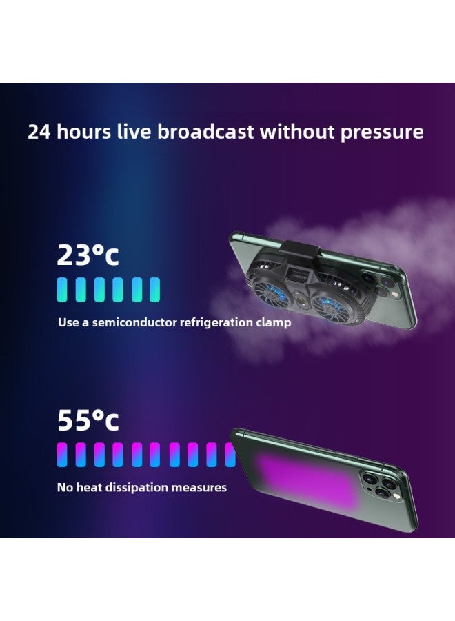 إسكدنيا AH102 مشعاع الهاتف المحمول X2 تبريد مزدوج لأشباه الموصلات مبرد الهاتف المحمول جولة يدوية تبريد سريع مباشر اللون: أسود - Image 5