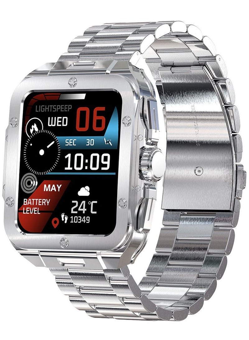 RollsTimi  Men's Smartwatch Waterproof Stainless Steel Tonneau Smart Watch for Women Sports Fitness Tracker, Heart Rate Monitoring, Bluetooth Call - Image 1