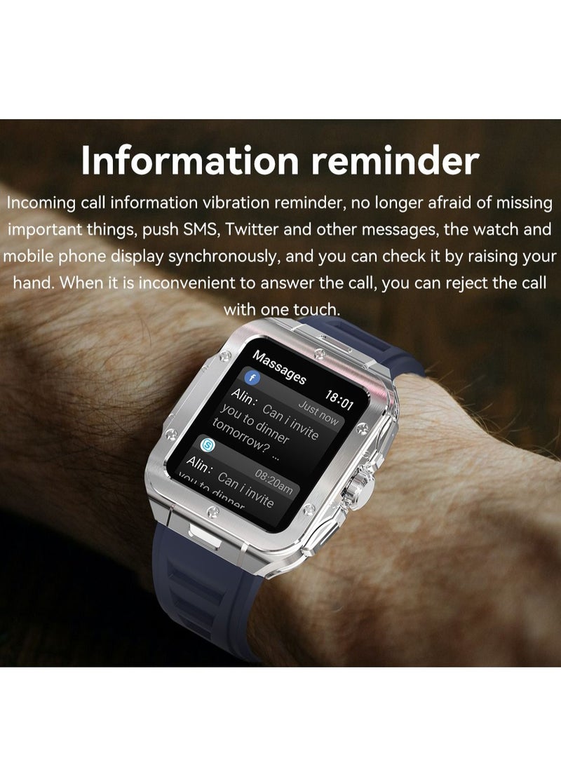 RollsTimi  Men's Smartwatch Waterproof Stainless Steel Tonneau Smart Watch for Women Sports Fitness Tracker, Heart Rate Monitoring, Bluetooth Call - Image 4