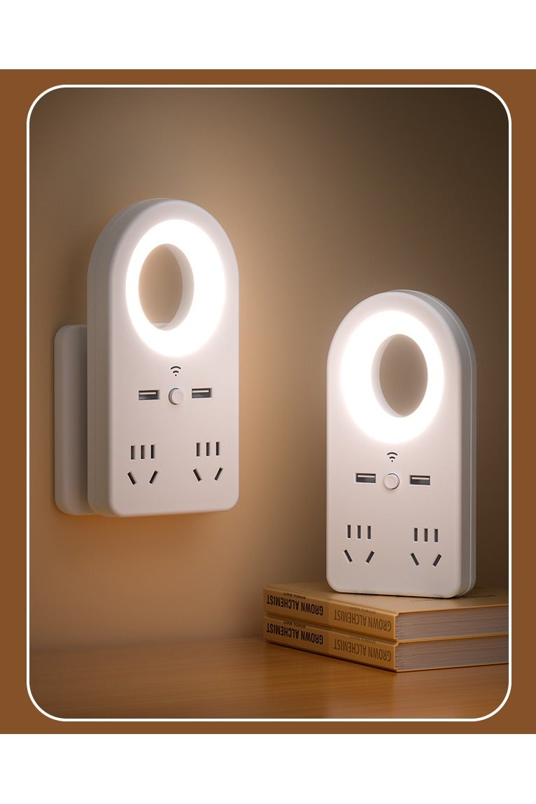 Night Light With Socket Multi-Function Socket Home Soft Light Dormitory Eye Protection Desk Lamp - Image 1