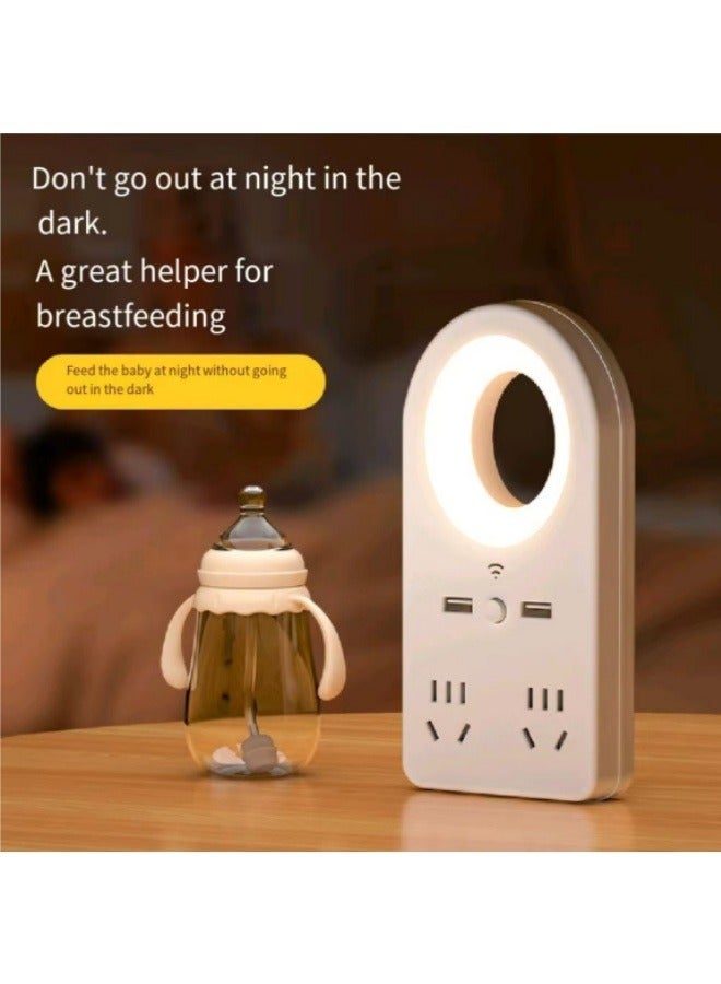 Night Light With Socket Multi-Function Socket Home Soft Light Dormitory Eye Protection Desk Lamp - Image 3