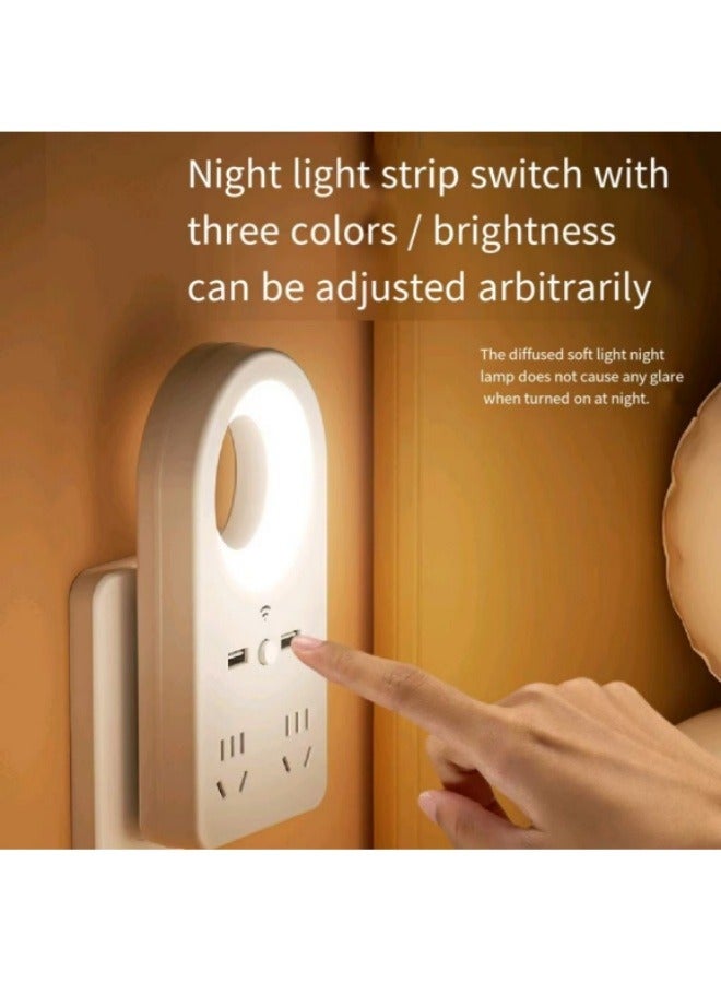 Night Light With Socket Multi-Function Socket Home Soft Light Dormitory Eye Protection Desk Lamp - Image 2
