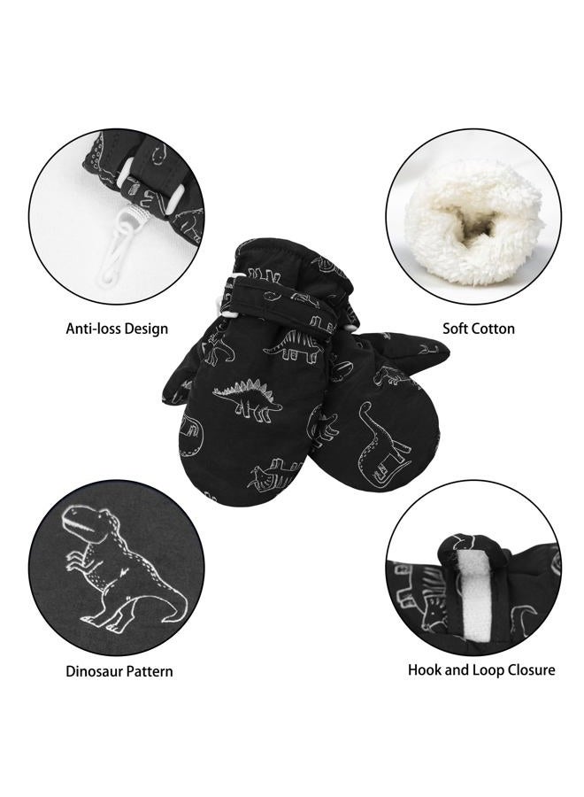 Fynnsure Toddler Mittnes Lined Fleece Snow Gloves for Boys Girls Winter Kids Gloves Baby Mittens Black 4-6 Years - Image 4