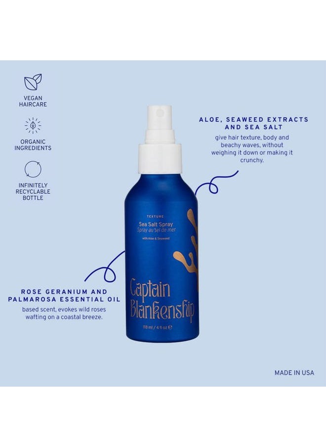 Captain Blankenship - Texture Sea Salt Hair Spray | Adds Volume, Texture & Natural Waves | Color-Safe, Organic, Sulfate-Free, Vegan Haircare - 4 oz - Image 1