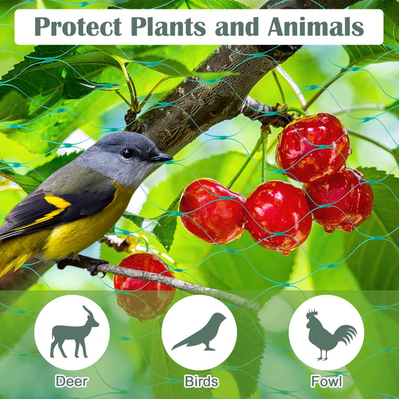 CandyHome CandyHome 13Ft x 33Ft Anti Bird Protection Mesh Garden Netting Seedlings Plants Flowers Fruit Trees Vegetables from Rodents Deer Reusable Fencing, Green  - Image 5