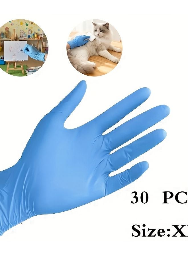 Blue XL Disposable Nitrile Gloves Latex Free Durable Lightweight for Household Cleaning Nail Art Tattoo - Image 1