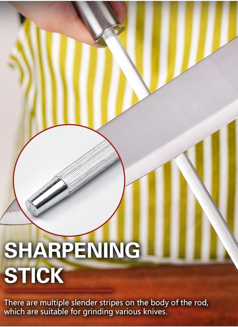 HausRoland 9 Pieces Kitchen Knife Set with Spinning Block, High Carbon Stainless Steel Blades, Knives For Steak, Bread, Vegetables and more, Includes Knife Sharpener  - Image 4