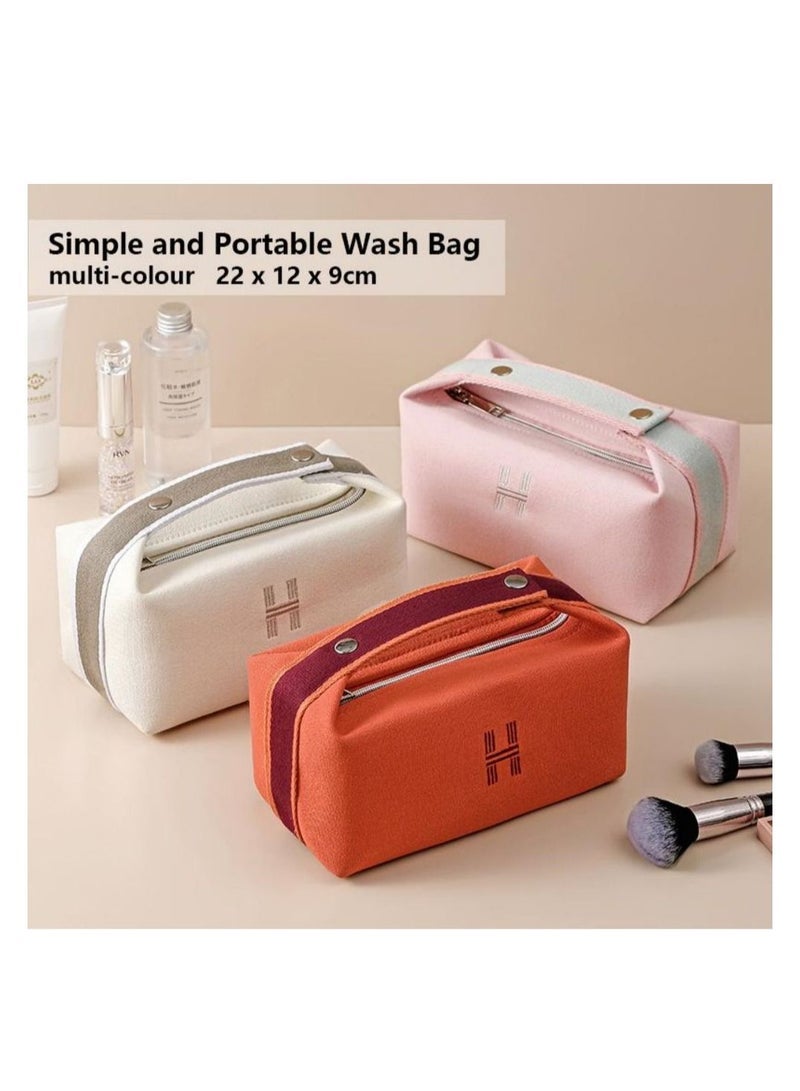 general Simple Portable Toiletry Bag Cosmetic Bag Waterproof Dustproof Travel Storage Bag White - Image 2