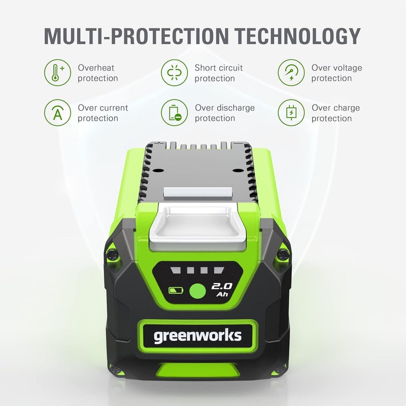 Greenworks 40V 2.0Ah Lithium-Ion Battery (Genuine Battery / 75+ Compatible Tools) - Image 2