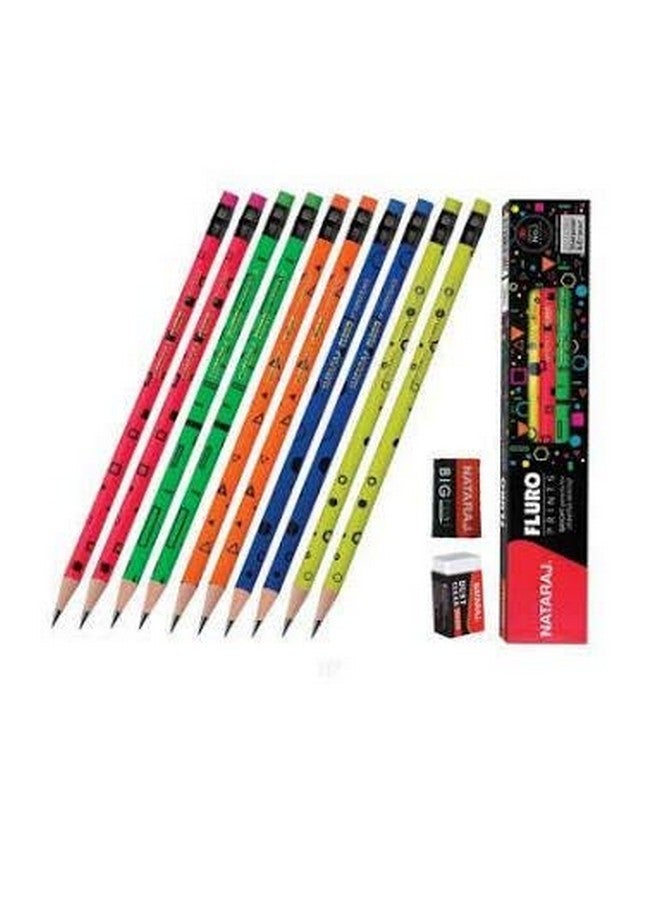 NATARAJ Gsm Wood Natarj Fluro Neon Rubber Tipped Extra Dark Pencil - Image 3