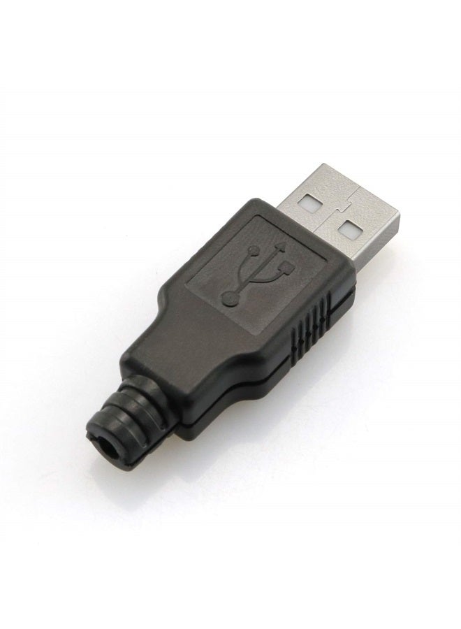 Maxmoral 10PCS USB 2.0 Connector A Type Male 4-Pin Plug with Black Plastic Cover DIY Connector - Image 4