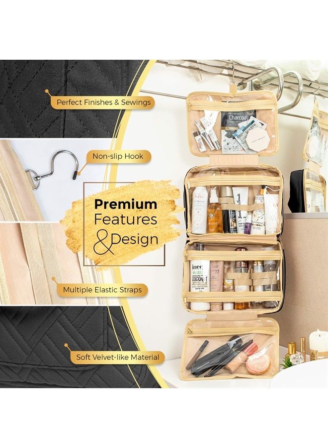 BOACAY Large Hanging Travel Toiletry Bag for Women, Makeup Bag, Bathroom & Shower Organizer Kit for Accessories, Cosmetics, Essentials - Image 5