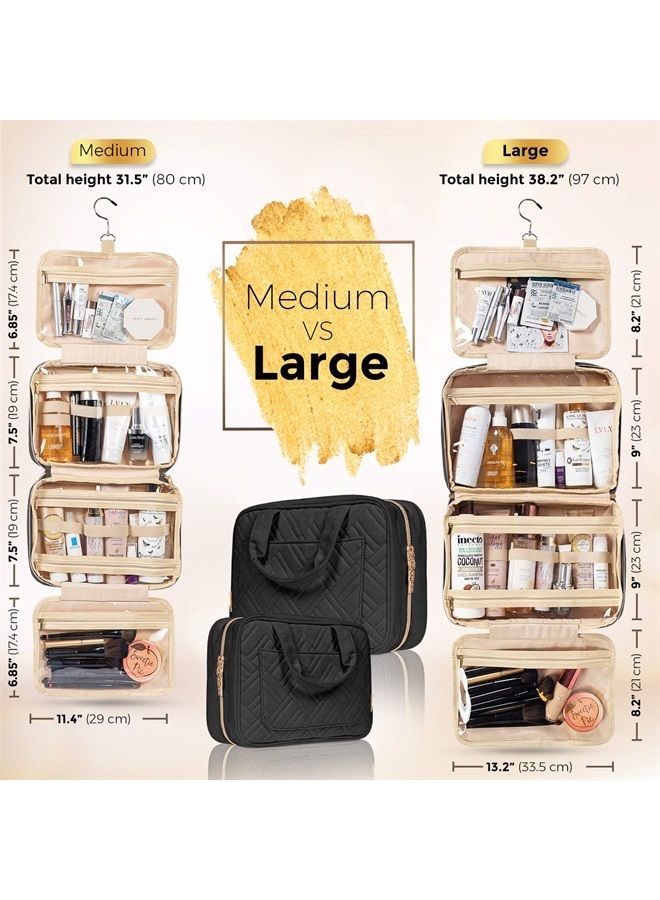 BOACAY Large Hanging Travel Toiletry Bag for Women, Makeup Bag, Bathroom & Shower Organizer Kit for Accessories, Cosmetics, Essentials - Image 2