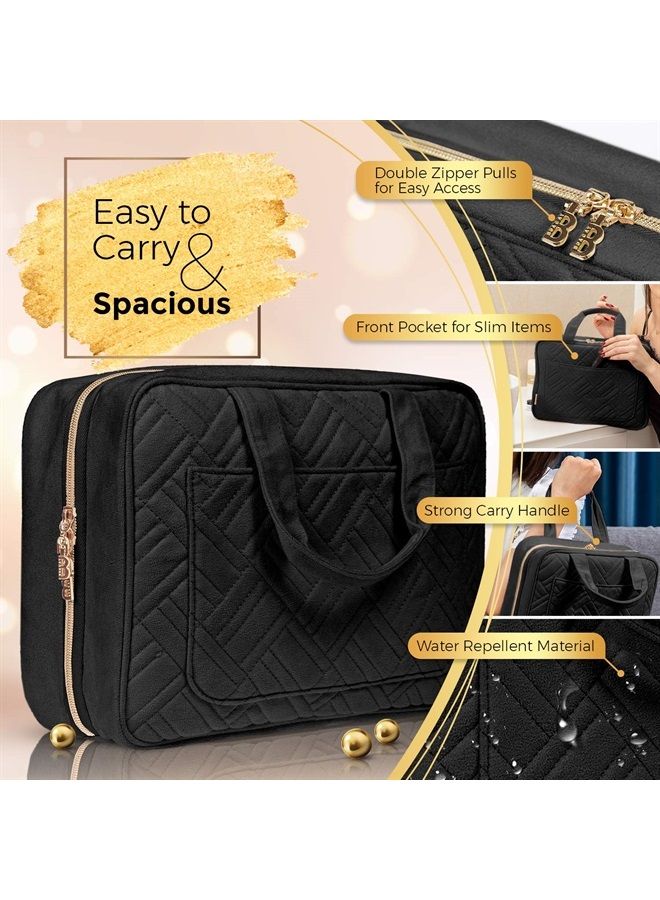 BOACAY Large Hanging Travel Toiletry Bag for Women, Makeup Bag, Bathroom & Shower Organizer Kit for Accessories, Cosmetics, Essentials - Image 4