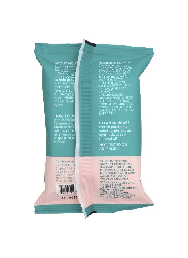 Nu Pore - Nu-Pore, Aloe Makeup Remover Facial Wipes , 24 Wipes - Image 1