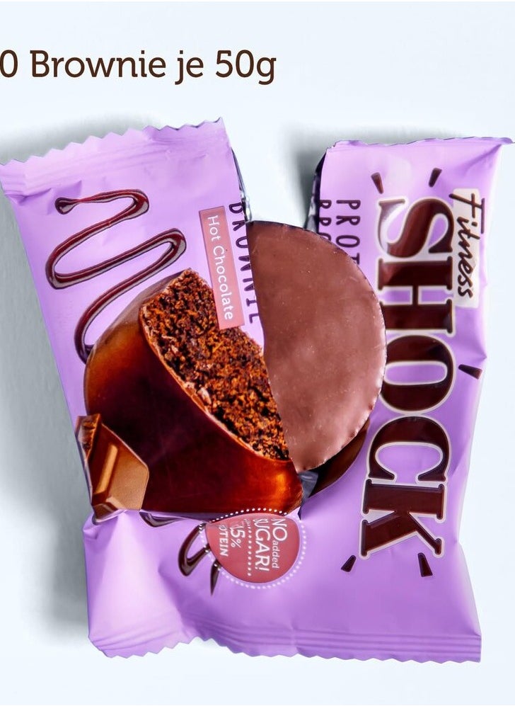 Fitness Shock Fitness Shock Protein Brownie Hot Chocolate Flavor Pack of 10  - Image 3