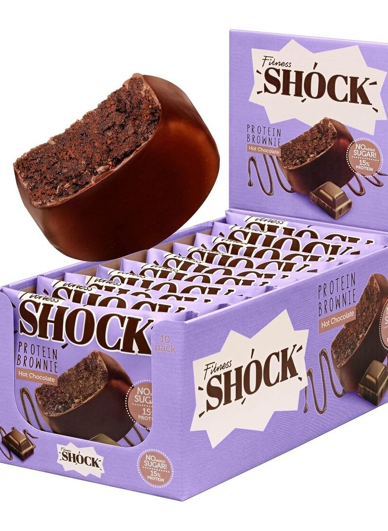 Fitness Shock Fitness Shock Protein Brownie Hot Chocolate Flavor Pack of 10  - Image 2