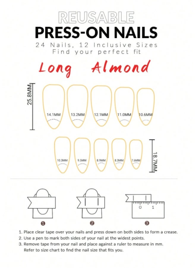 Tuline 24pcs/Set Y2K Glossy Almond-Shaped Acrylic Magnetic Cat Eye Nail Stickers, Almond-Shaped Nail Design, Perfect Fit For Nails, Includes: 1pc Jelly Gel And 1pc Nail File, Light Pink Cat Eye Nails, Suitable For Women And Girls For Daily Wear Or Rave Parties Nail Supplies - Image 4