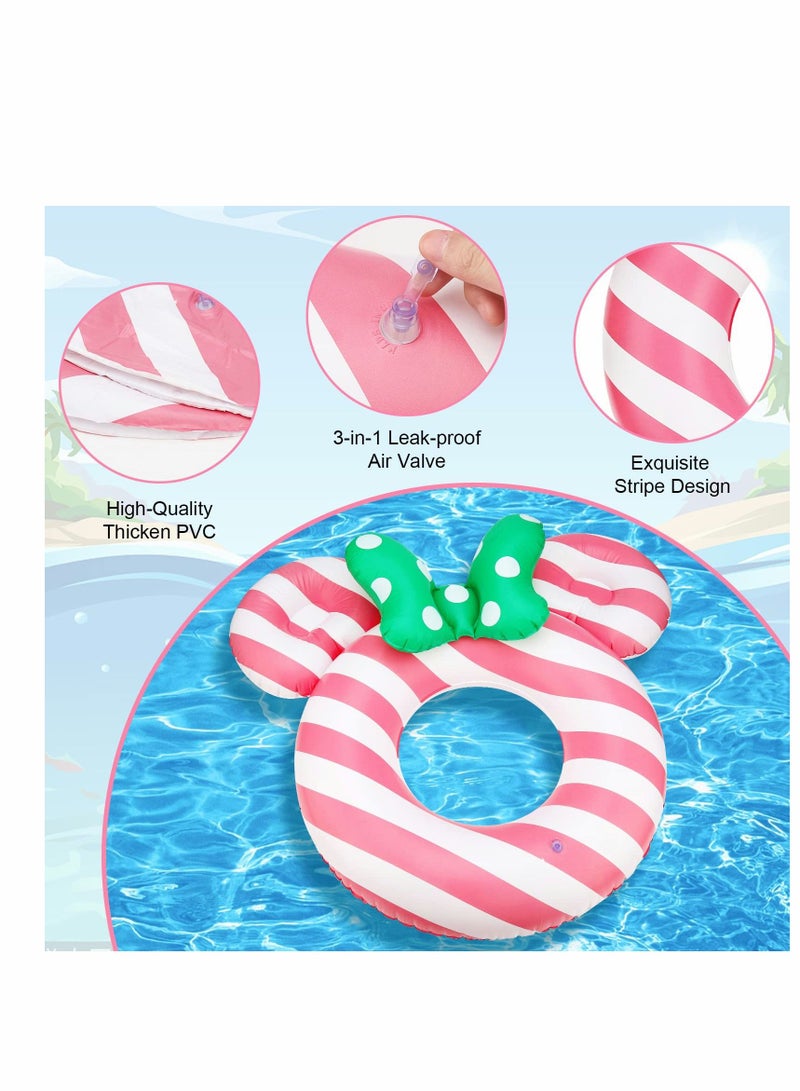 SYOSI Pool Floats Kids, Inflatable for Adults, 25 inch Floaties Swimming Rings, Tube Toys for 3-8, Summer Beach Party Decorations (Pink Stripes)  - Image 5