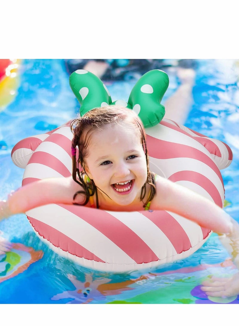 SYOSI Pool Floats Kids, Inflatable for Adults, 25 inch Floaties Swimming Rings, Tube Toys for 3-8, Summer Beach Party Decorations (Pink Stripes)  - Image 2