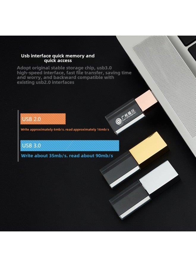 Crystal USB Flash Disk Usb3.0 Luminous Acrylic USB Flash Disk 16G Gift Music Laser Inner Carving Logo32g128g-Color:Gold-Capacity:64GB - Image 3