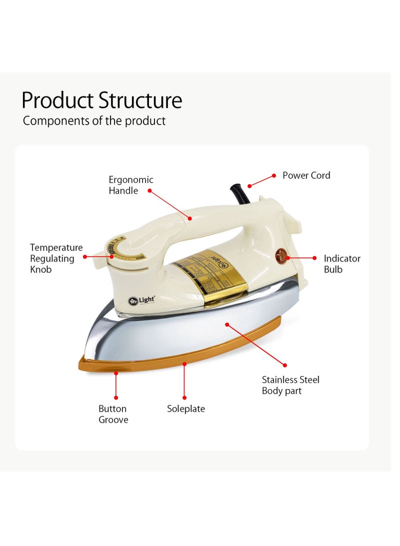 مستر لايت سوبر ديلوكس جافة ثقيلة الوزن وهي صلبة وغير لاصقة من السيراميك مع حماية ضد التسخين الزائد والقطع التلقائي - Image 5