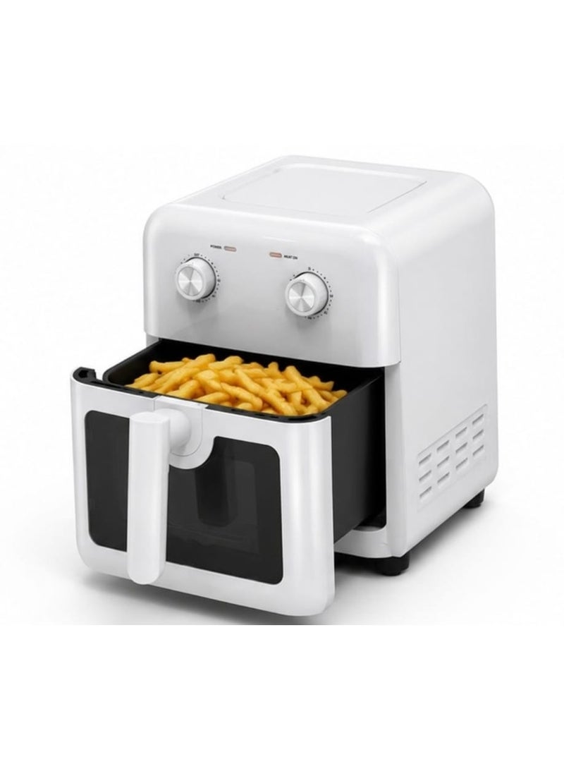 Portable Mini Air Fryer Oven, 2L Compact Oil-Free Electric, 1200W, White - Image 1