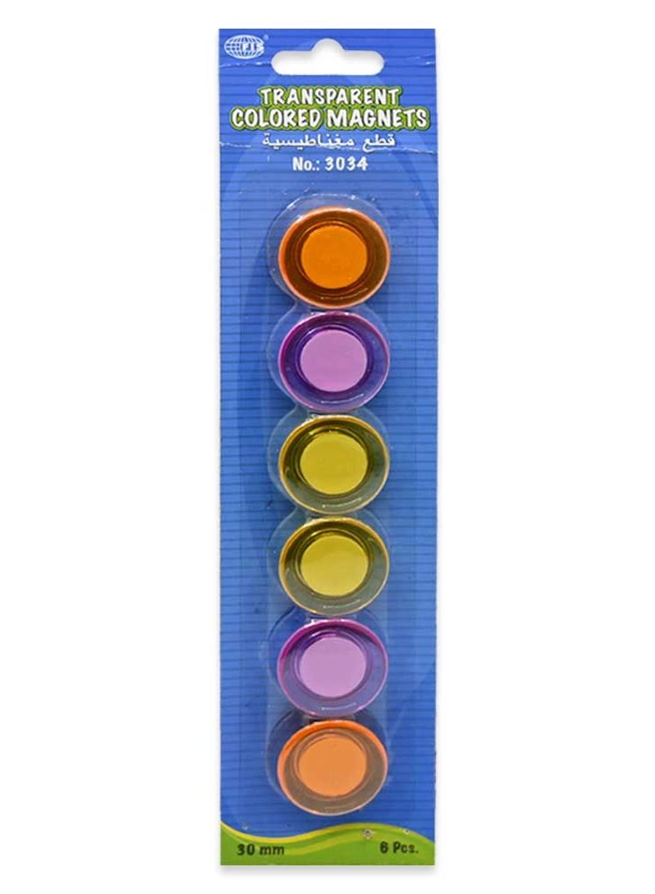FIS Colored Magnet, Transparent  Assorted Colors, Pack Includes 4 Sets (15 mm set, 20mm set, 30 mm set,  40 mm set) -FSMI54243444/4 - Image 3
