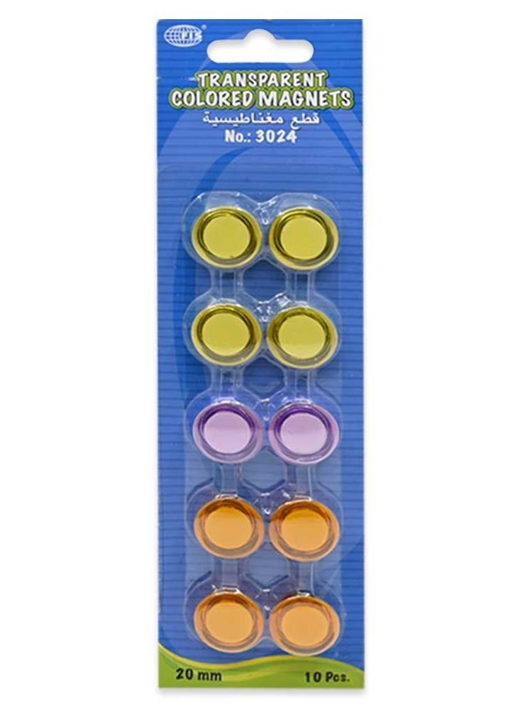 FIS Colored Magnet, Transparent  Assorted Colors, Pack Includes 4 Sets (15 mm set, 20mm set, 30 mm set,  40 mm set) -FSMI54243444/4 - Image 4