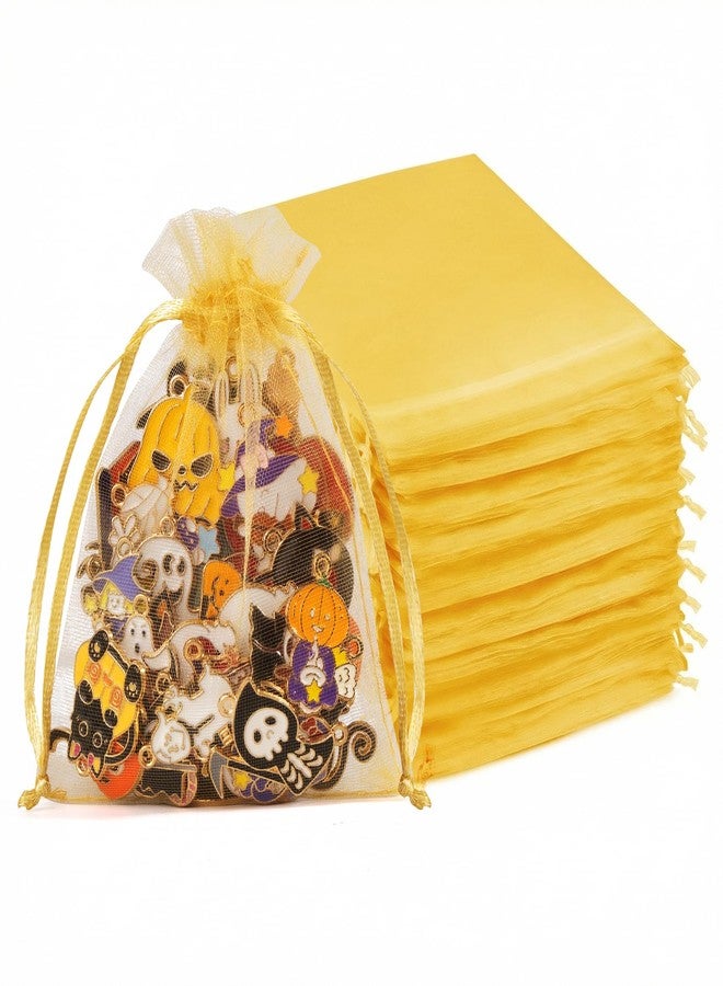 Crweety 50 Pcs, Organza Packaging Bags (Gold, 4 x 6 Inch) - Image 1