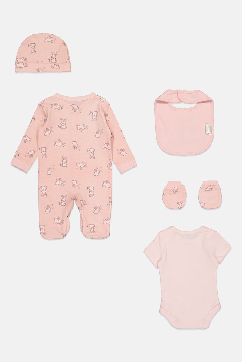 Rock-A-Bye Baby Boutique طقم هدايا معلق مكون من 5 قطع للفتيات الصغيرات، وردي - Image 2