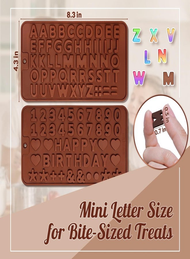 HKNMTT Letter Molds Silicone 2PCS, Small Mini Size for Decorating Birthday Cake Strawberries Lollipop Fondant Oreos, Heart Shaped Handmade Kids Gift Choice, Non-stick BPA Free Food Grade Moulds - Image 5
