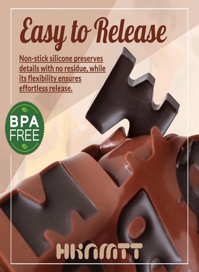 HKNMTT Letter Molds Silicone 2PCS, Small Mini Size for Decorating Birthday Cake Strawberries Lollipop Fondant Oreos, Heart Shaped Handmade Kids Gift Choice, Non-stick BPA Free Food Grade Moulds - Image 2