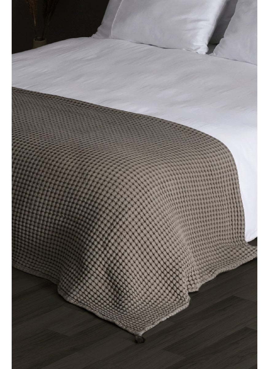 Casadora Baby 100% Cotton Double Thick Waffle Pique Blanket - Beige - 200X220 cm  - Image 1