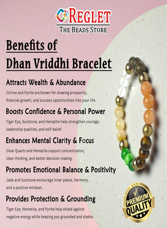 REGLET Dhan Vriddhi Bracelet for Prosperity & Abundance | Attract Wealth, Boost Confidence & Enhance Focus with Natural Healing Stone Beads | Natural Healing Bracelet - Image 3