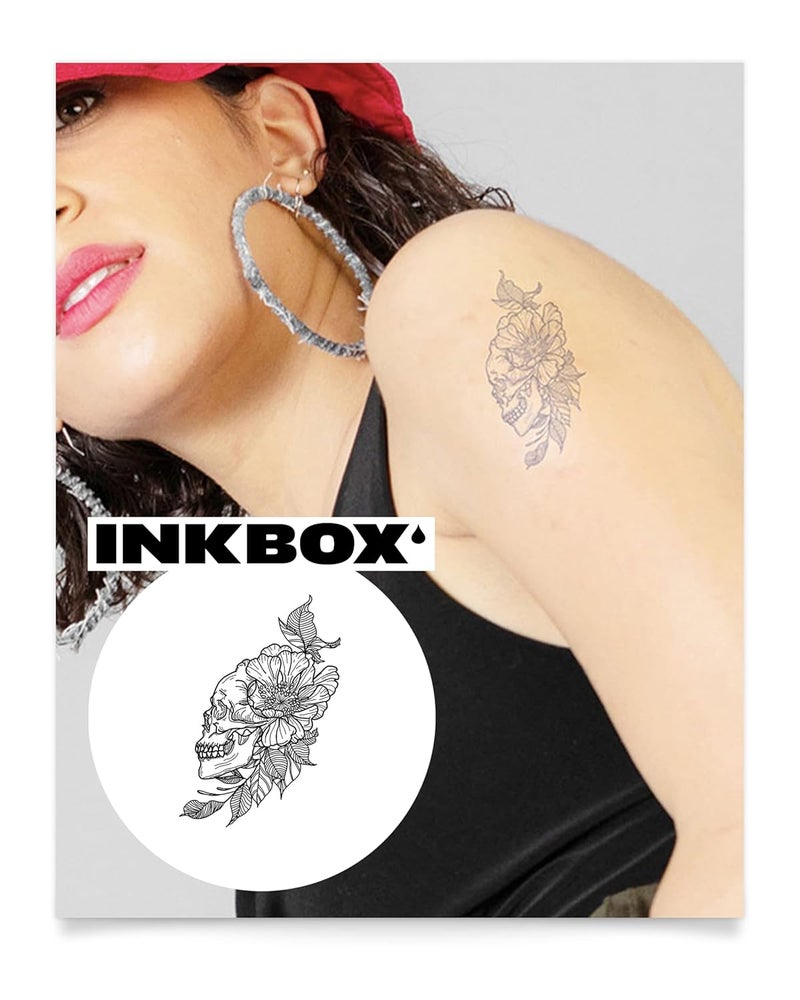 inkbox Inkbox Temporary Tattoos, Semi-Permanent Tattoo, One Premium Easy Long Lasting, Water-Resistant Temp Tattoo with For Now Ink - Lasts 1-2 Weeks, Beauty in Chaos, 4 x 4 in 