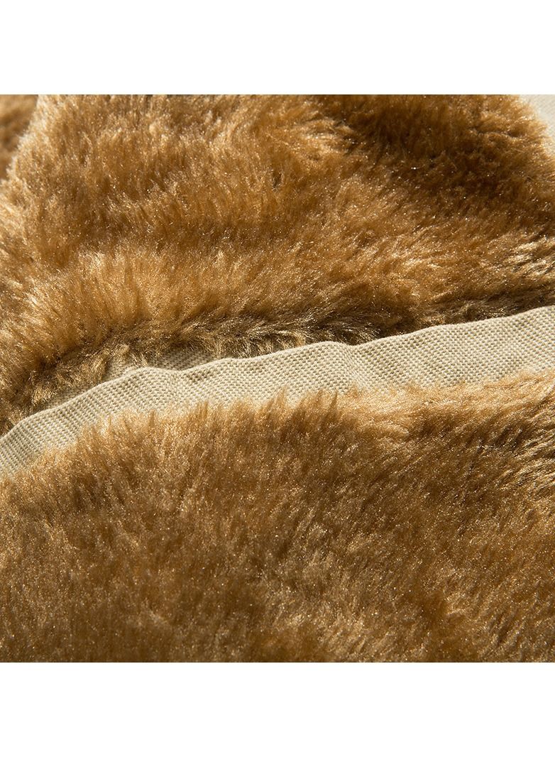 Loquat جاكيت رجالي من القطن ذو ياقة سميكة باللون الأسود - Image 2