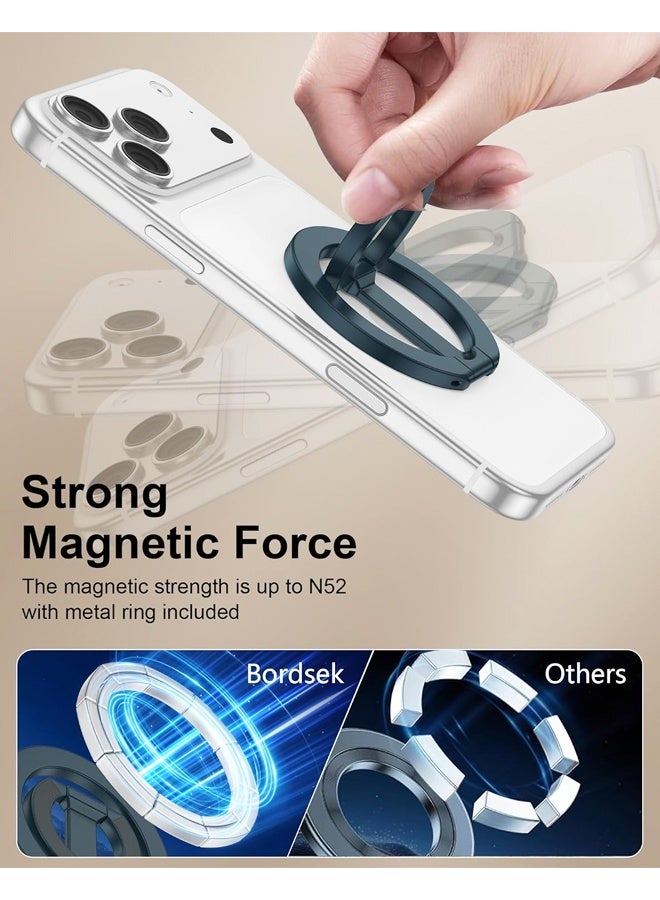 Alyashmac MagSafe Phone Grip Holder Dual-Sided Magnetic Finger Ring Adjustable Kickstand Loop for for iPhone 17 Pro Max/17 Pro/Air/17/16 Pro/15/14/13/12（Green） - Image 3
