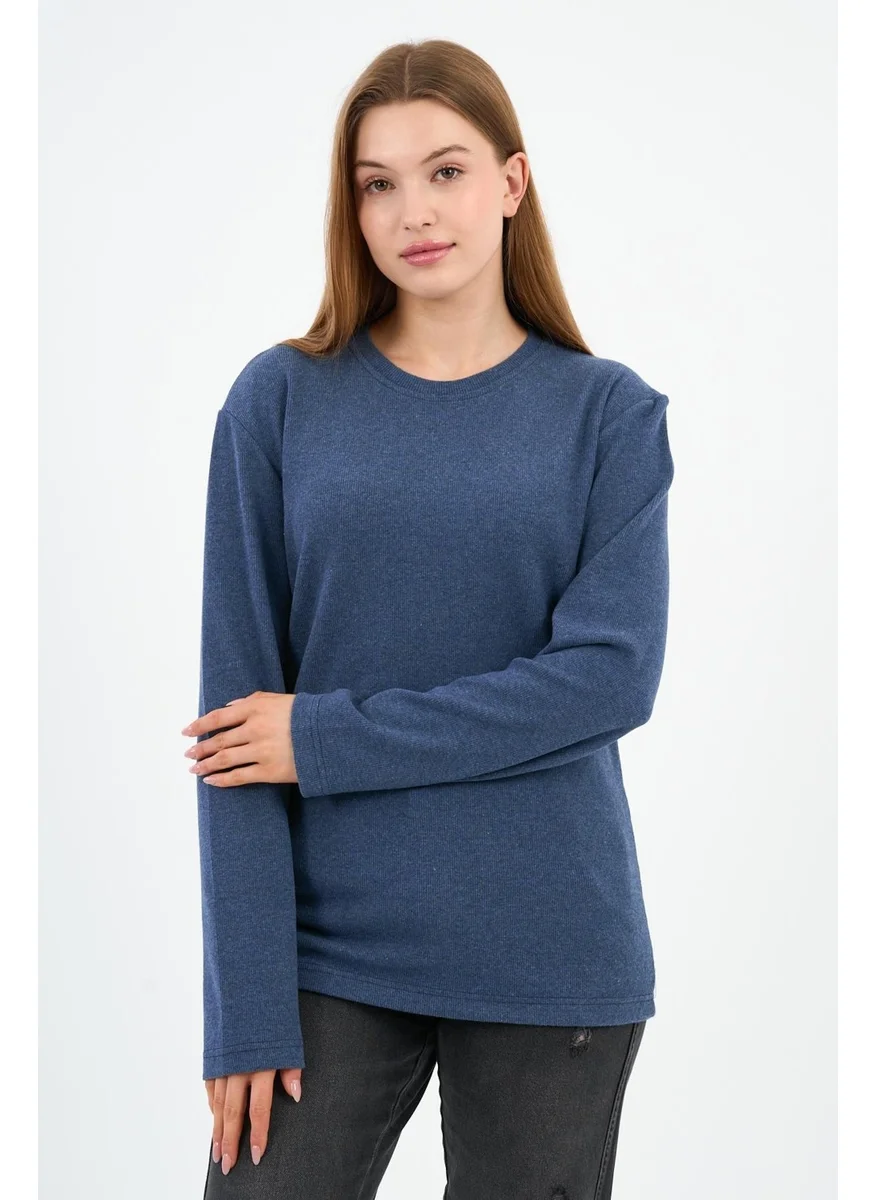الكسندر جاردي Crew Neck Lycra Long Sleeve Camisole Sweatshirt (WK25588)