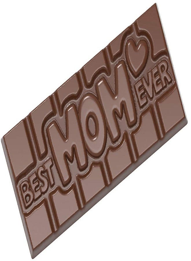 Chocolate World CW12016 Best-Mom-Ever Polycarbonate Candy Mold with 4 Cavities, Each 50mm x 118mm x 8mm High - Image 1