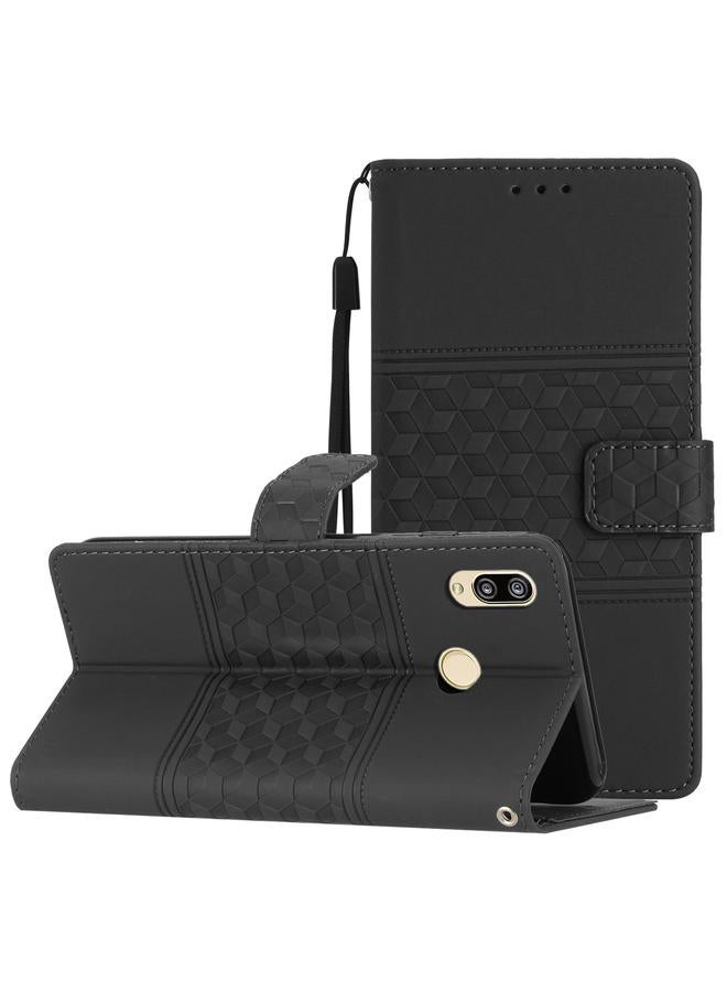 Zaboon Case For Huawei P20 Lite Diamond Embossed Skin Feel Leather Phone Case with Lanyard - Image 1